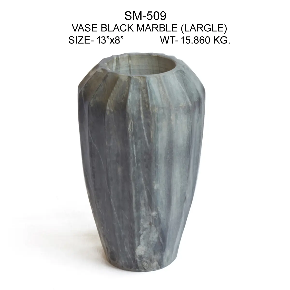 VASE SAMPLE NO. 8 IN BLACK MARBLE IN BIG SIZE